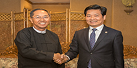 Wakil Presiden Myanmar Myint Swe Bertemu dengan Delegasi yang Dipimpin oleh Gu Shaoming, Ketua Dewan Direktur Bauing Group